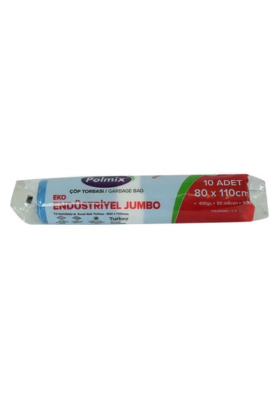 Çöp Torbası Jumbo Boy 80x110cm 400gr 50mikron 90lt Mavi Rulo 10 Adet