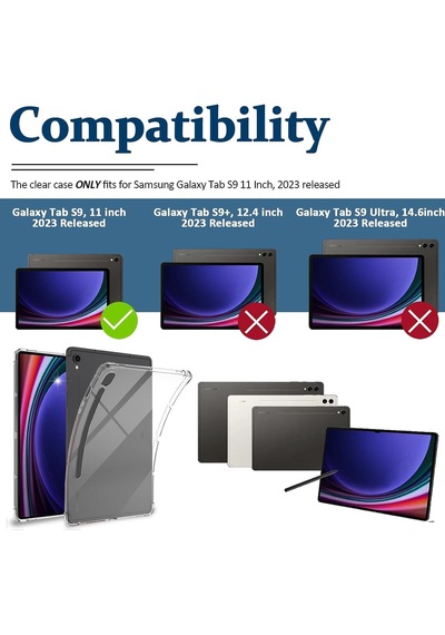 Galaxy Uyumlu Tab S9 11 İnç Kılıf Şeffaf Slim Ve Ekran Koruyucu Set