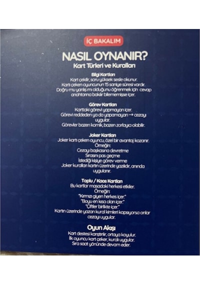 İç Bakalım Kutu Oyunu Eğlenceli Sohbet Ve Tahmin Kart Oyunu Arkadaşlar Ve Aile İçin Parti Oyunu