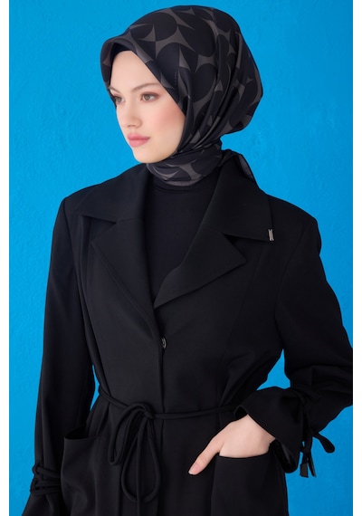 BELLİ Saf İpek Eşarp 4117d Twill İpek -04 Füme