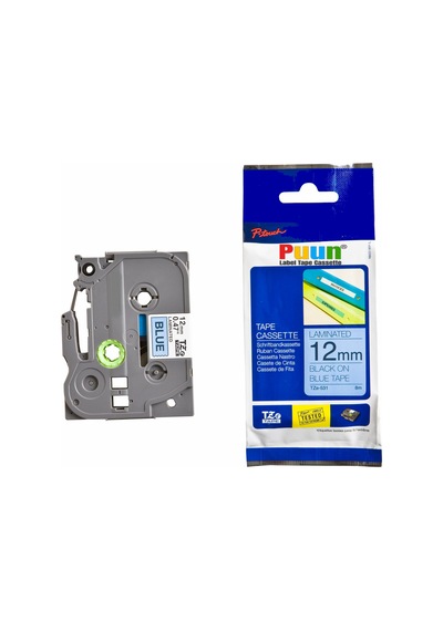 Puun Brother P-Touch TZE-531 12MM x 8m Mavi Üzerine Siyah Uyumlu