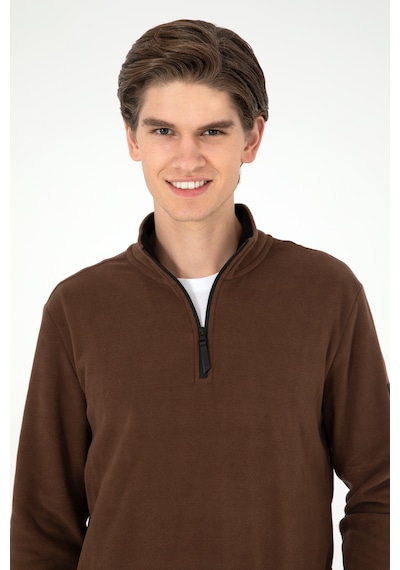 U.S. Polo Assn. Erkek Yarım Fermuarlı Kahverengi Basic Polar Sweatshirt 50298085-VR029 U.S. Polo Assn. Erkek Yarım Fermuarlı Kahverengi Basic Polar Sweatshirt 50298085-VR029