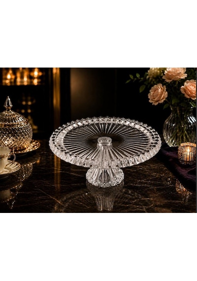 Roykıng Jtele Yuvarlak Ayaklı Sunum Tabak 34x15 Cm