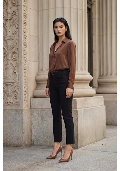 Hiccup My Fashıon Yüksek Bel Dar Kesim Skinny Kot Pantolon Siyah