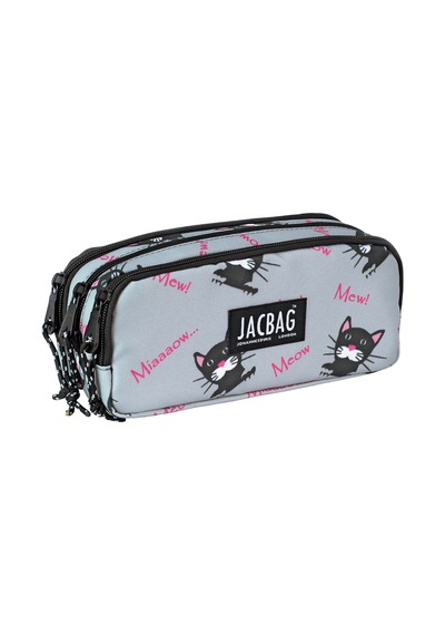 Jacbag Trıple Pouch-üç Bölmeli Kalem Kutusu Triple Pouch-miyav renkli