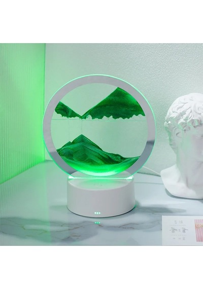 İsme Özel 3d Hareketli Kum Sanat Resmi Yuvarlak Cam Derin Deniz S