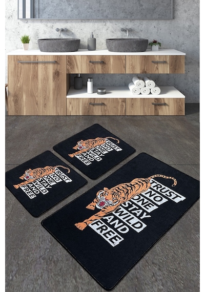 Trust Banyo Halısı Djt 3 Lü Set Siyah