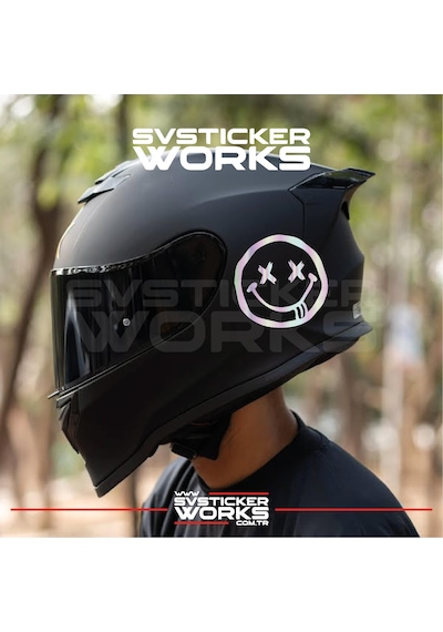 Smile Yazılı Kask Sticker Tüm Kasklar Uyumlu Tek Yön 1 Adet Hologram