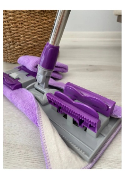 Mandallı Mop Full Temizlik Seti 2 Adet Mikrofiber Bezli Pratik Yer Temizleme Mopu