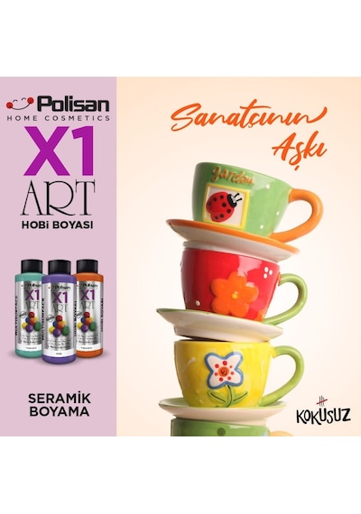 Polisan X1 Art Multısurface Hobi Boyası 0076 Çağla 120 Ml
