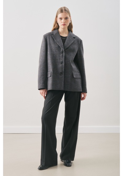 Manuka Norrıs Yün Blazer Ceket Grey Check Aw25ckt00013-9872 Grey Check