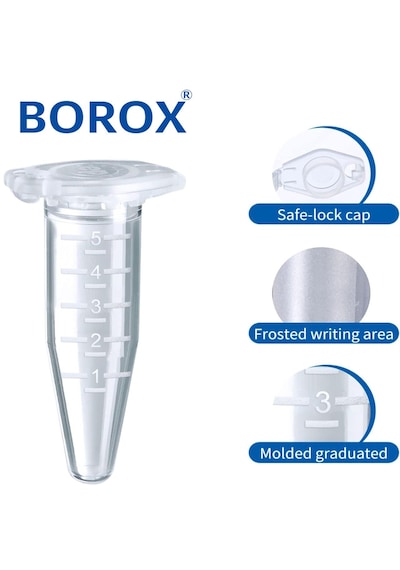 Eppendorf Tüpü 5 Ml - Mikrosantrifüj Ependorf Tüpü 100 Adet - Özel Tasarım Kapaklı