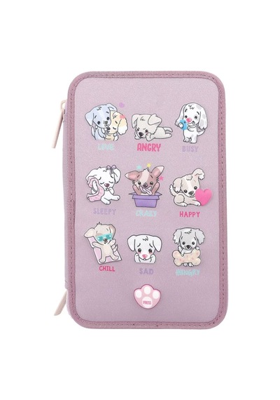 Topmodel Led Dogs Mood Barometer 3 Katlı İçi Dolu Kalem Çantası 412843 Çok Renkli