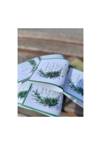 48 Adet Kişiye Özel Tasarım Kartlı Hijyenik Stick Kına Dağıtmalığı - 3-4 Gram Kına Hediyeliği