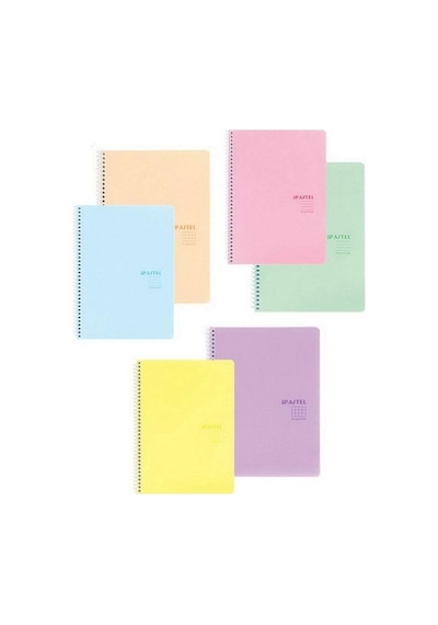 Pastel Note 16,5x22,5 80 Yaprak Kareli Pp Kapak Spiralli Defter 1 Adet Çok Renkli