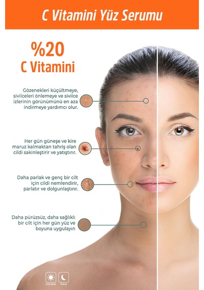 Jiyu C Vitamini Serum Süper Aydınlatıcı Cilt Tonu Eşitleyici 30 ML