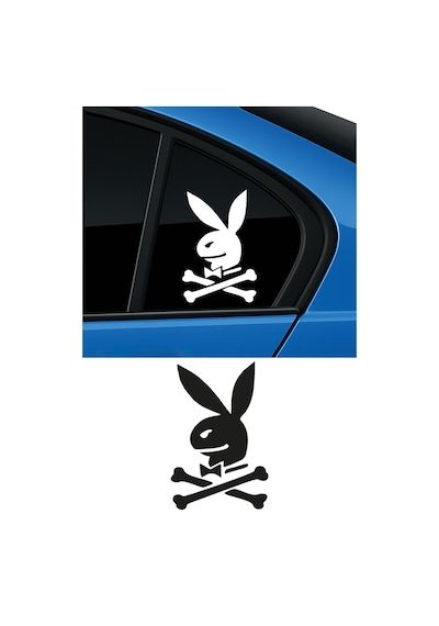 Playboy Korsan Sticker, Oto Sticker, Kelebek Cam Sticker 15x10 Cm