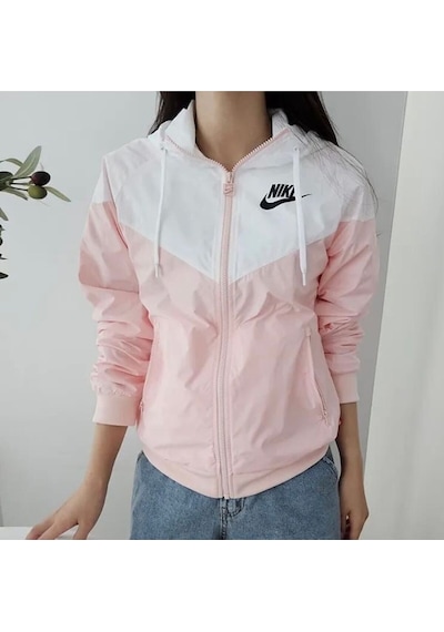 Sportswear Windrunner Full Zip Hoodie Kadın Ceket Ndd Sport Pembe