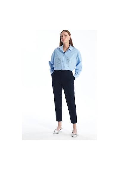 LC Waikiki Beli Lastikli Standart Fit Kadın Pantolon Navy