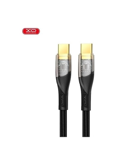 Xo Nb-q223b Type-c To Type-c Kablo 1,2m 60w Hızlı Şarj Ve 5gbps Veri Aktarımı Siyah