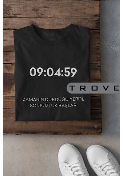 Tarzsokak Unısex Kadın Erkek Mustafa Kemal Atatürk Zaman Sonsuzluk 09.04.59 % 100 Pamuk Tasarım T-shirt S