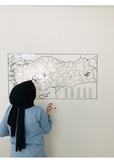 Türkiye Haritası Akıllı Kağıt Tahta 110X56 Cm + Kalem Hediye