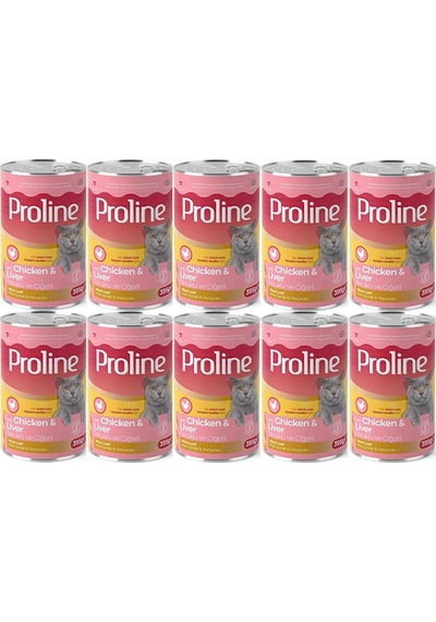 Pro Line Tavuklu ve Ciğerli Yetişkin Kedi Konservesi 10 x 395 G