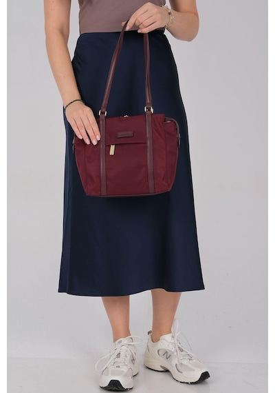 Silver Polo Sp1215 Kadın Omuz Çantası Saten Bordo-bordo