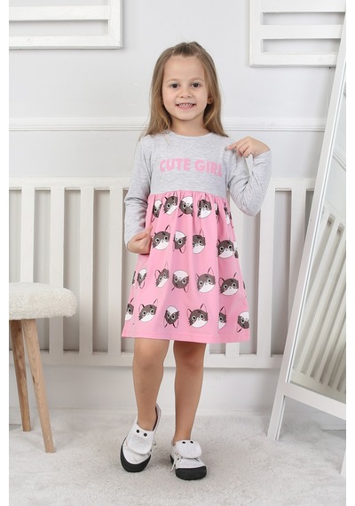 Kız Çocuk Elbise Cute Girl Pembe