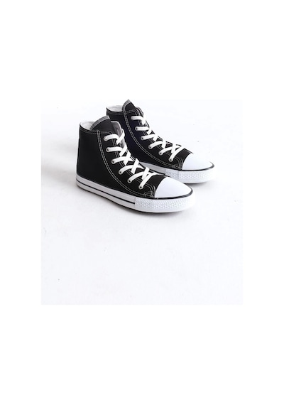 Jy0423 Axe Bağcıklı Keten Kumaş Erkek Günlük Sneaker Ayakkabı Kbt - Siyah Siyah