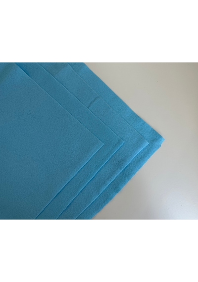 Açık Mavi Rengi Metrelik Ince Keçe Kumaş Keçe 1 Mm Aktivite Keçesi Renkli Keçe 1 Metre 100cmx100cm