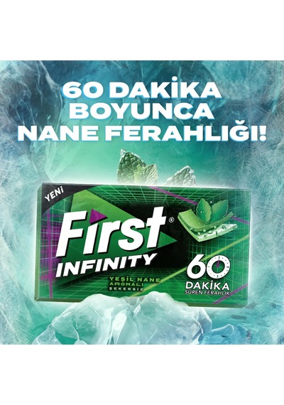 Infinity 60 Dakika Yeşil Nane Aromalı Şekersiz Sakız 27g - 12 Adet Diğer