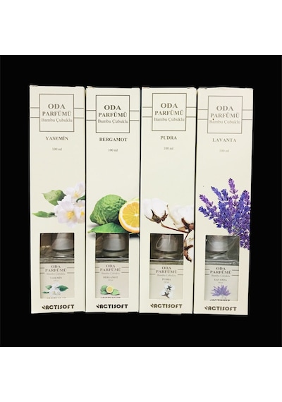 Bergamot-yasemin-pudra-lavanta Bambu Çubuklu Oda Kokusu 4 Lü Set 100ml Diğer