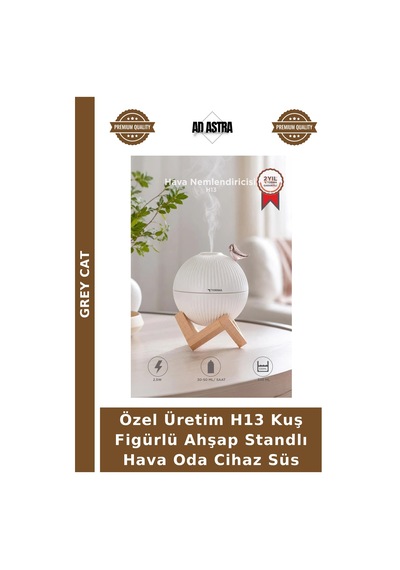 Özel Üretim H13 Kuş Figürlü Ahşap Standlı Hava Oda Cihaz Süs