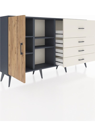 Arges Konsol 4 Raflı 4 Çekmeceli Tek Kapaklı 176x30x99 Antrasit-çam/aytaşı Atlas Çam/aytası - Antrasıt Arges Konsol 4 Raflı 4 Çekmeceli Tek Kapaklı 176x30x99 Antrasit-çam/aytaşı Atlas Çam/aytası - Antrasıt