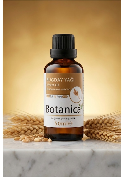 Botanica %100 Saf Buğday Yağı Soğuk Sıkım E Vitamini Saç Besleyici Güçlendirici Doğal Bitkisel 50 Ml 50 ML