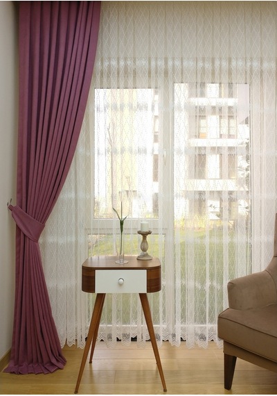 Evdepo Home Gül Kurusu Fon Perde Tek Kanat  (540058763) Gülkurusu
