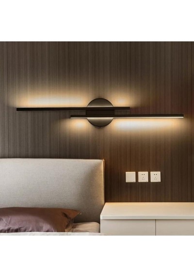Siyah Modern Günışığı Led Duvar Lambası Aplik Gün Işık