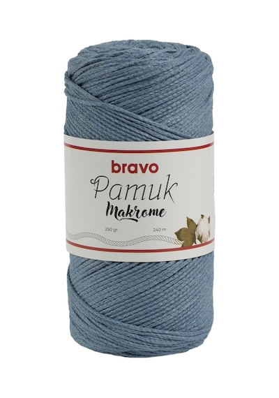 Pamuk Makrome İplik 250 Gr 240 Metre Koton Renk Kodu: 204 Havacı Mavi
