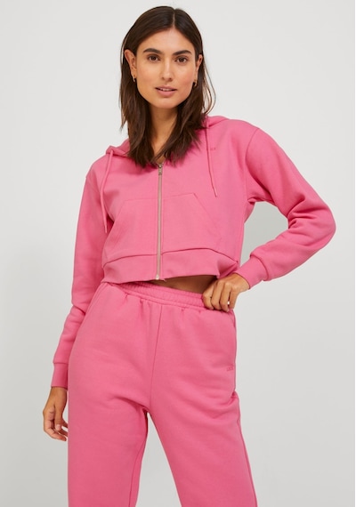 Jack & Jones Kadın Logolu Kapüşonlu Sweatshirt - Abbie 12219609 Carmine Rose Siyah