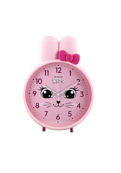 Gülen Kedi Figürlü Pembe Çocuk Duvar Saati Pembe