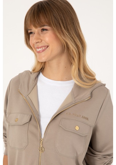 U.s. Polo Assn. Kadın Koyu Bej Sweatshirt 50309102-vr088 Koyu Bej