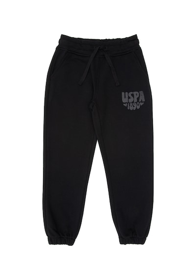 U.S. Polo Assn. Kız Çocuk Siyah Simli Baskı Detaylı Jogger Eşofman Altı 50316849-VR046