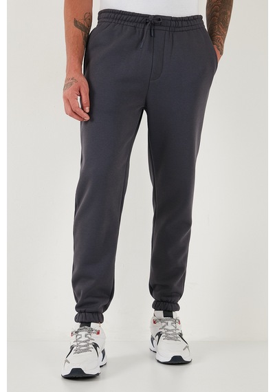 Buratti Pamuklu Regular Fit Normal Bel Lastikli Paça Cepli Erkek Eşofman Altı 59080153W4 Antrasit
