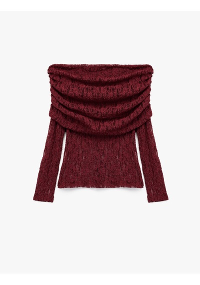 Koton Koton X Sibil Çetinkaya - Uzun Kollu Yarı Transparan Açık Omuz Dantelli Bluz Bordo 6wak80072pk Bordo Koton Koton X Sibil Çetinkaya - Uzun Kollu Yarı Transparan Açık Omuz Dantelli Bluz Bordo 6wak80072pk Bordo