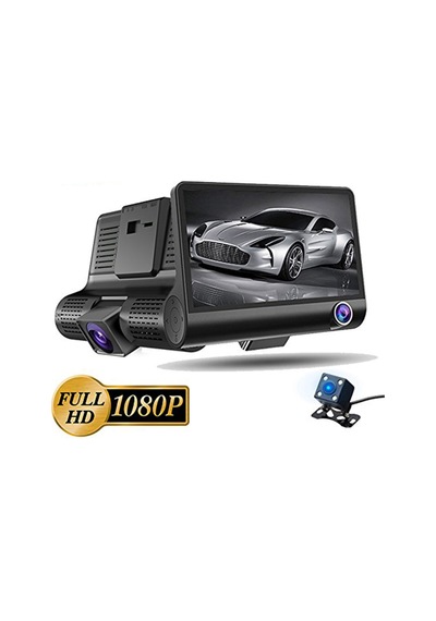 Araç Içi Kayıt Kamerası 1080p 3 Kameralı Full Hd 4.1 Inc Ekranlı Araç Iç Yol Kayıt Park Kamerası