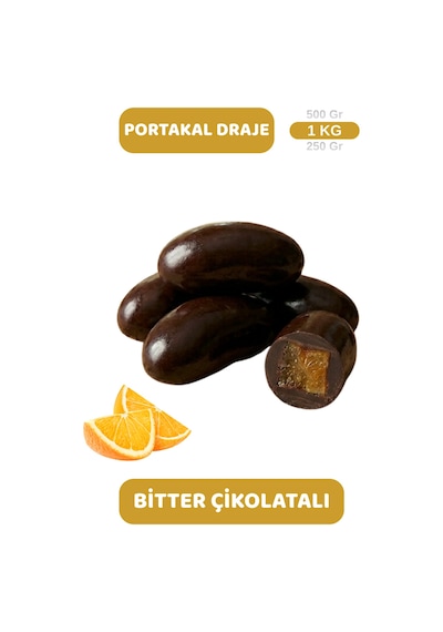 Bitter Çikolata Kaplı Portakal Draje 1kg