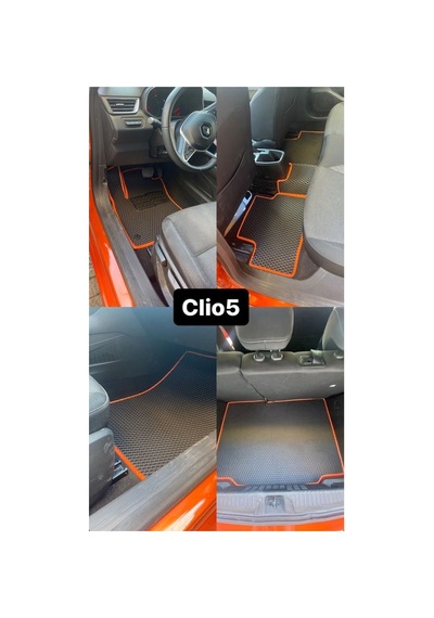 Renault Clıo 5 Akıllı Oto Paspas+bagaj Havuzu Siyah-turuncu Şerit Çok Renkli