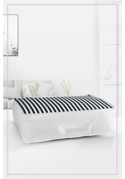 5'li Set Düzenleyici Yorgan Hurcu Lacivert Çizgili 53x44x20 Lacivert