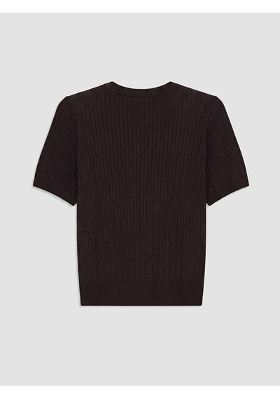 Lcw Comfort Kahverengi Bisiklet Yaka Kadın Triko Hırka